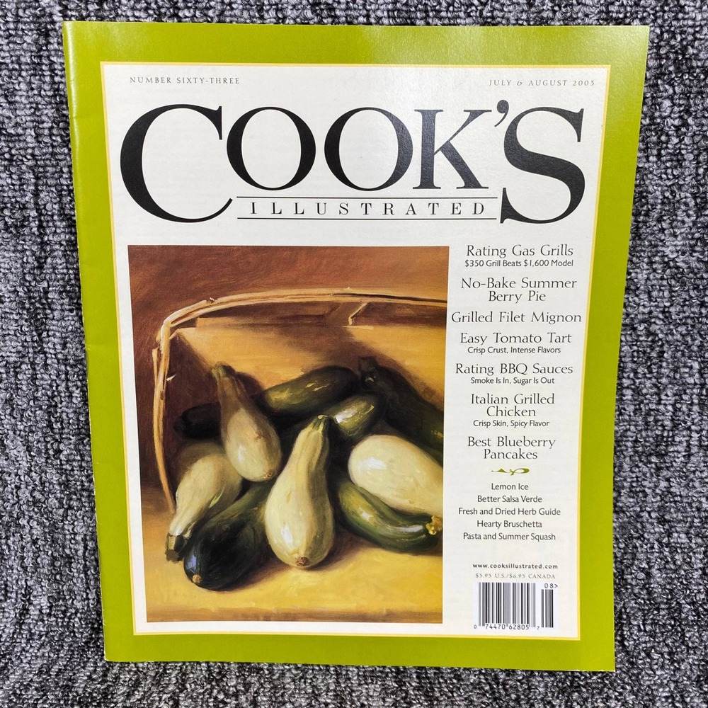 Cooks Illustrated Magazine July August 2003 No 63 Green Eggplant Cover Cooking